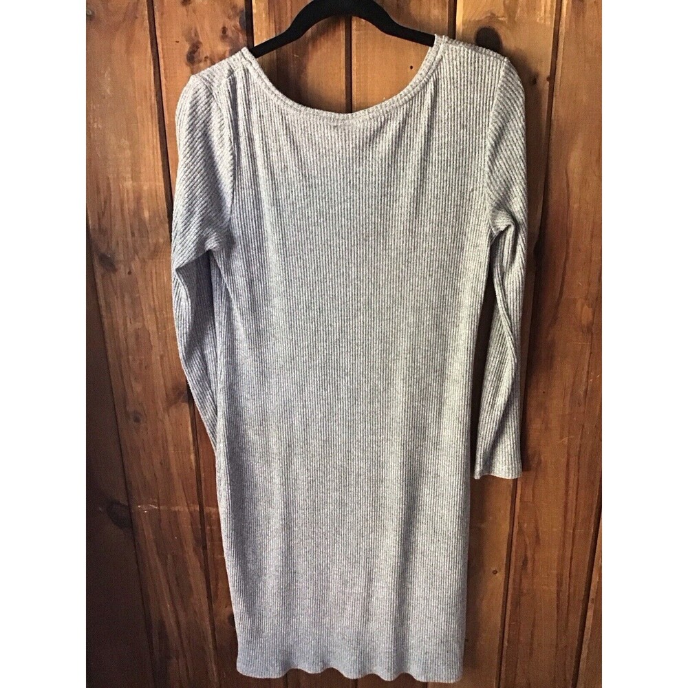A New Day Sweater Dress Size M Heathered Gray Midi Length Lightweight Soft Knit - Picture 4 of 6